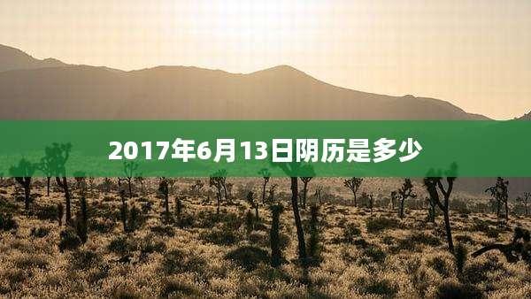 2017年6月13日阴历是多少