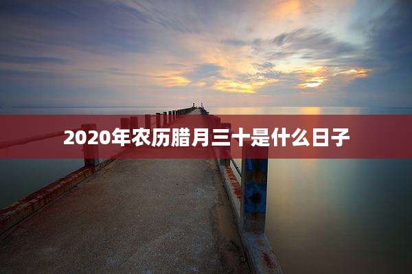 2020年农历腊月三十是什么日子