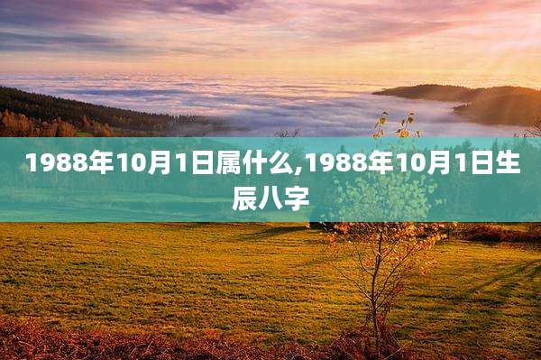 1988年10月1日属什么,1988年10月1日生辰八字