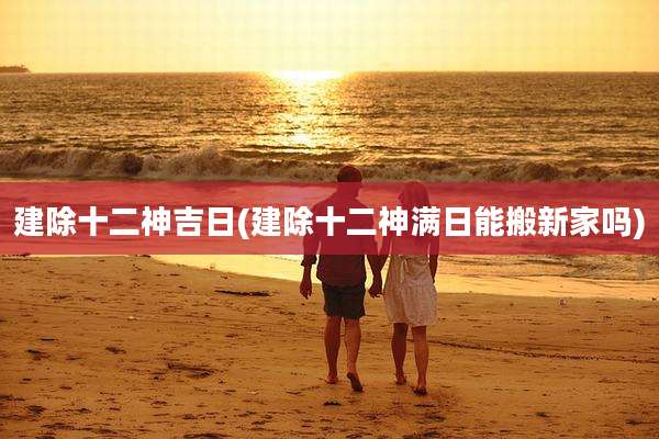 建除十二神吉日(建除十二神满日能搬新家吗)