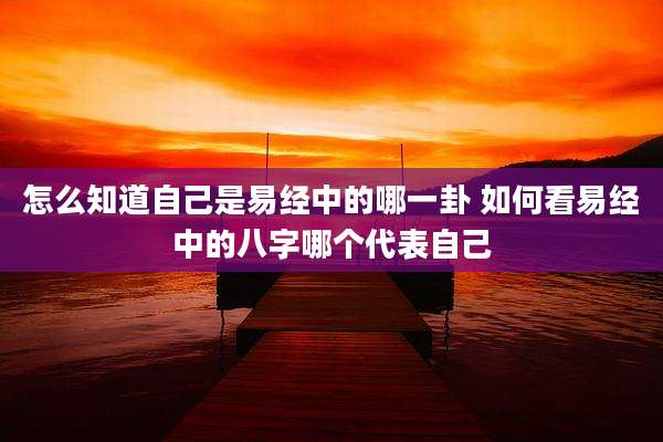怎么知道自己是易经中的哪一卦 如何看易经中的八字哪个代表自己