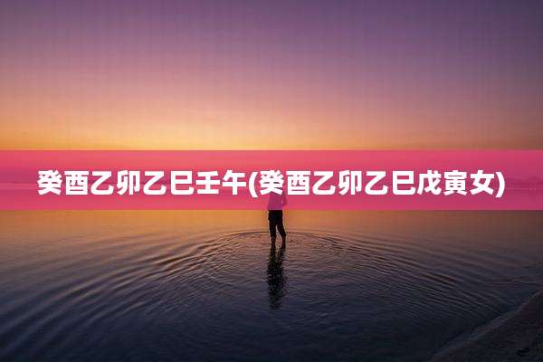 癸酉乙卯乙巳壬午(癸酉乙卯乙巳戊寅女)