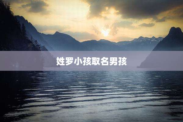 姓罗小孩取名男孩