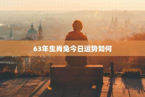 63年生肖兔今日运势如何