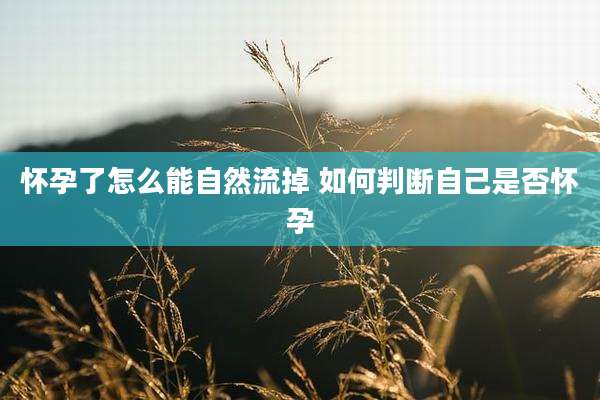 怀孕了怎么能自然流掉 如何判断自己是否怀孕