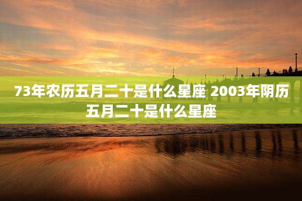 73年农历五月二十是什么星座 2003年阴历五月二十是什么星座