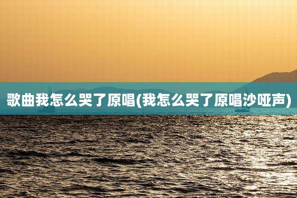 歌曲我怎么哭了原唱(我怎么哭了原唱沙哑声)