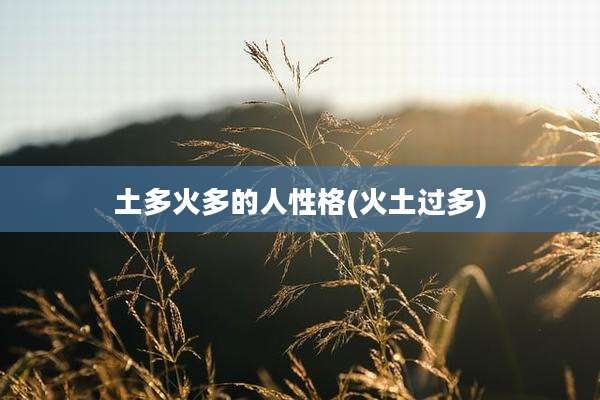 土多火多的人性格(火土过多)