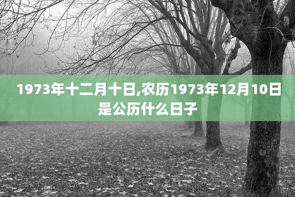 1973年十二月十日,农历1973年12月10日是公历什么日子