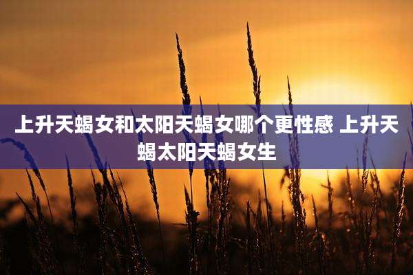 上升天蝎女和太阳天蝎女哪个更性感 上升天蝎太阳天蝎女生