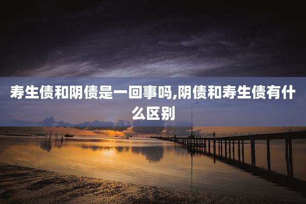 寿生债和阴债是一回事吗,阴债和寿生债有什么区别