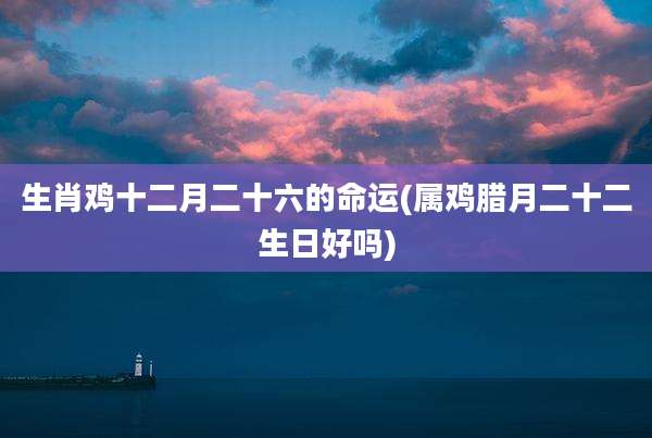 生肖鸡十二月二十六的命运(属鸡腊月二十二生日好吗)