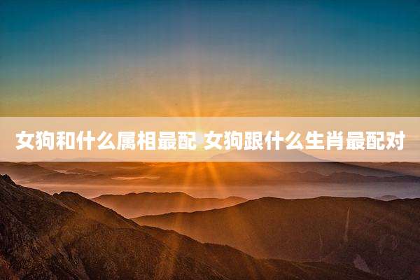女狗和什么属相最配 女狗跟什么生肖最配对