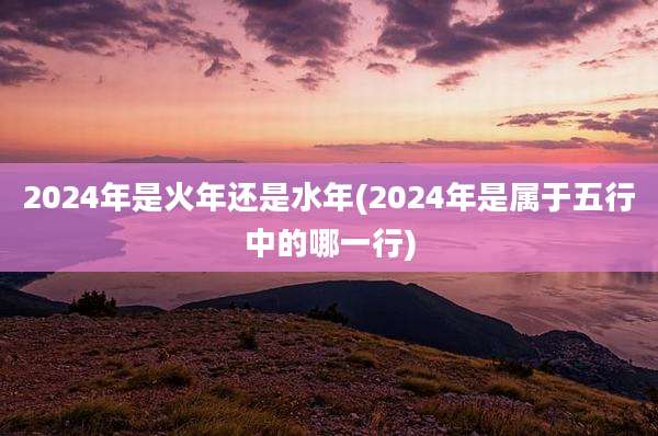 2024年是火年还是水年(2024年是属于五行中的哪一行)