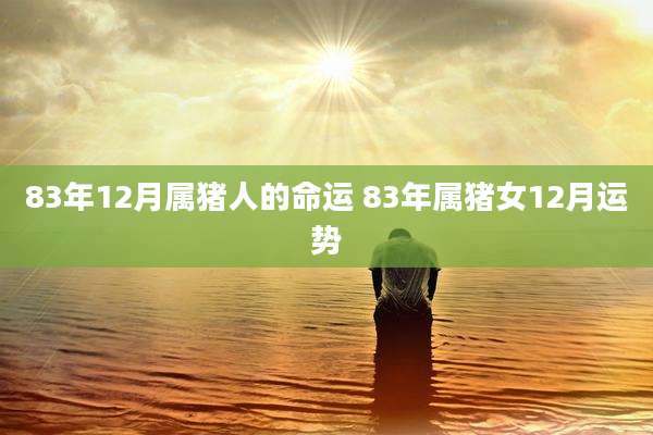 83年12月属猪人的命运 83年属猪女12月运势
