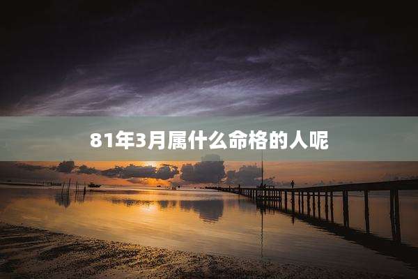 81年3月属什么命格的人呢