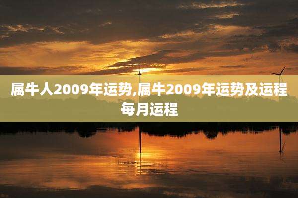属牛人2009年运势,属牛2009年运势及运程每月运程