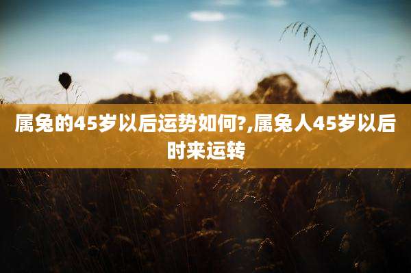 属兔的45岁以后运势如何?,属兔人45岁以后时来运转