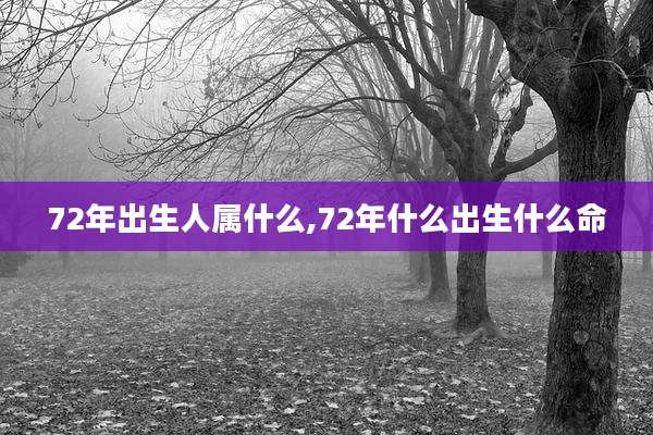 72年出生人属什么,72年什么出生什么命