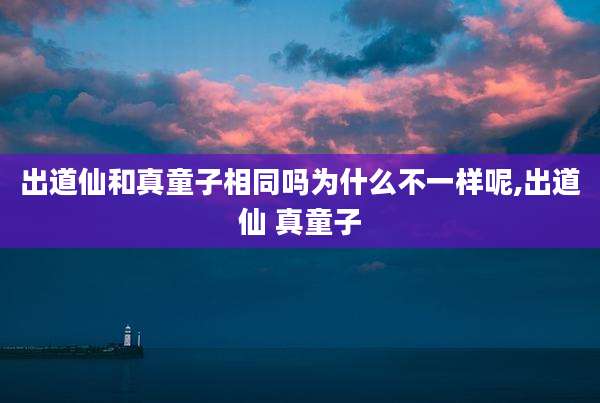 出道仙和真童子相同吗为什么不一样呢,出道仙 真童子
