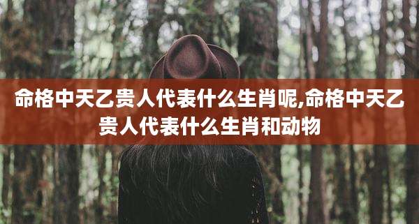 命格中天乙贵人代表什么生肖呢,命格中天乙贵人代表什么生肖和动物