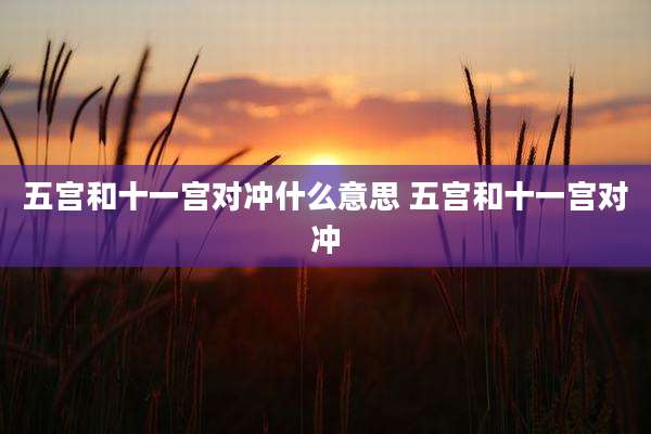 五宫和十一宫对冲什么意思 五宫和十一宫对冲