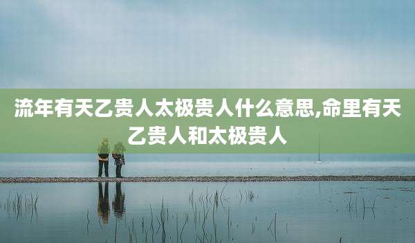 流年有天乙贵人太极贵人什么意思,命里有天乙贵人和太极贵人