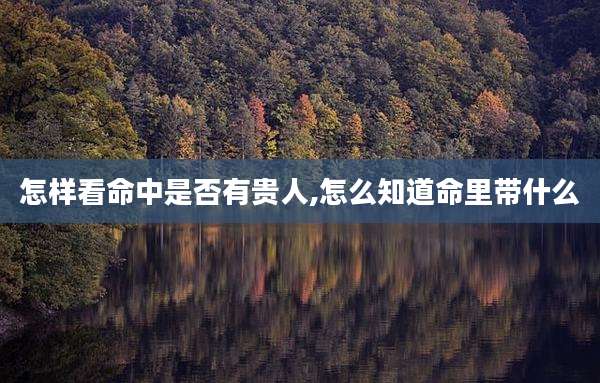 怎样看命中是否有贵人,怎么知道命里带什么