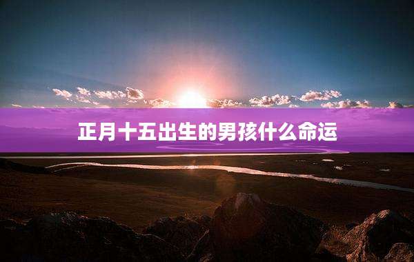 正月十五出生的男孩什么命运