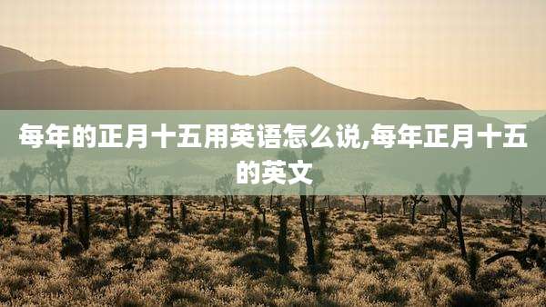 每年的正月十五用英语怎么说,每年正月十五的英文
