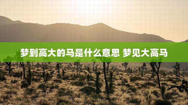 梦到高大的马是什么意思 梦见大高马