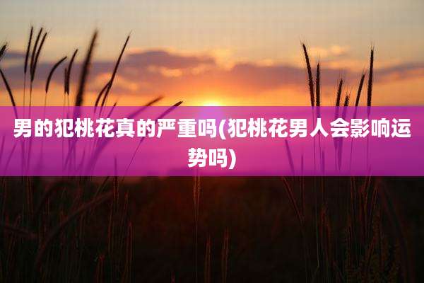男的犯桃花真的严重吗(犯桃花男人会影响运势吗)