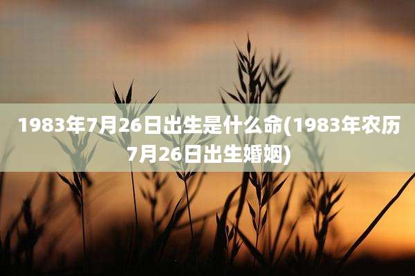 1983年7月26日出生是什么命(1983年农历7月26日出生婚姻)