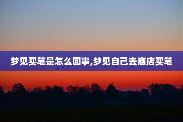 梦见买笔是怎么回事,梦见自己去商店买笔