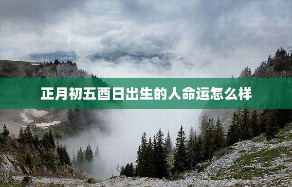 正月初五酉日出生的人命运怎么样