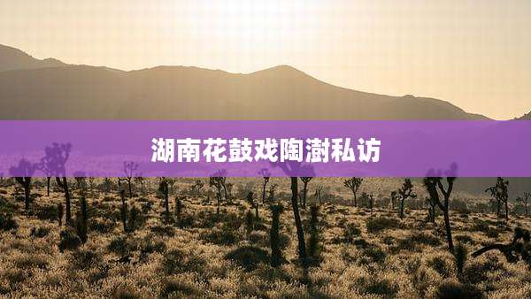 湖南花鼓戏陶澍私访