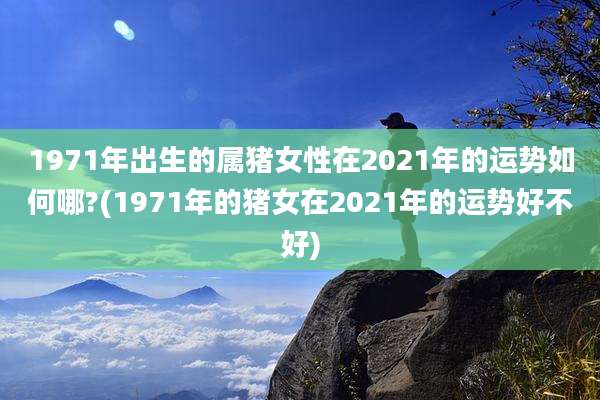 1971年出生的属猪女性在2021年的运势如何哪?(1971年的猪女在2021年的运势好不好)