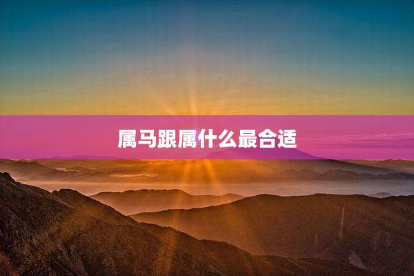 属马跟属什么最合适