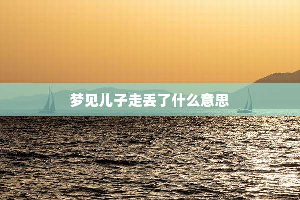 梦见儿子走丢了什么意思