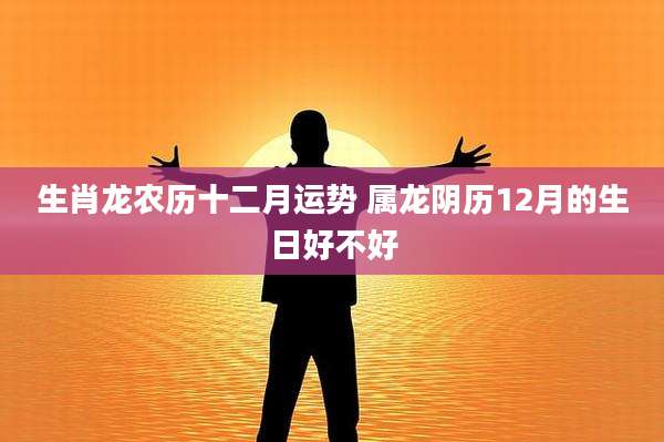生肖龙农历十二月运势 属龙阴历12月的生日好不好