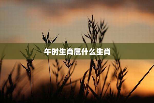 午时生肖属什么生肖