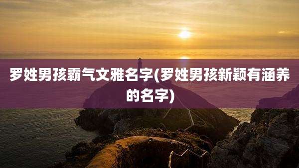 罗姓男孩霸气文雅名字(罗姓男孩新颖有涵养的名字)