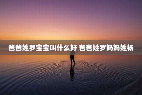 爸爸姓罗宝宝叫什么好 爸爸姓罗妈妈姓杨