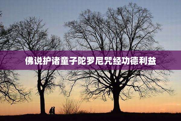 佛说护诸童子陀罗尼咒经功德利益