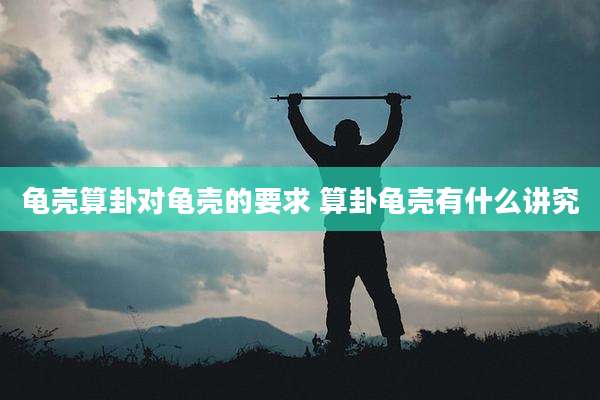 龟壳算卦对龟壳的要求 算卦龟壳有什么讲究