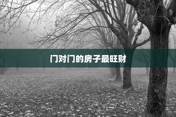 门对门的房子最旺财