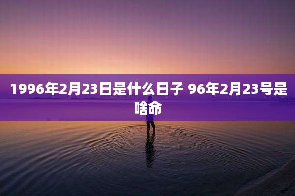 1996年2月23日是什么日子 96年2月23号是啥命