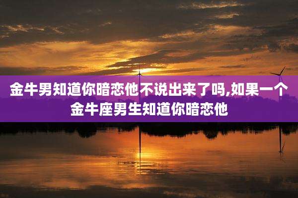 金牛男知道你暗恋他不说出来了吗,如果一个金牛座男生知道你暗恋他