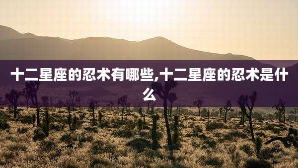 十二星座的忍术有哪些,十二星座的忍术是什么