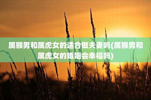 属猴男和属虎女的适合做夫妻吗(属猴男和属虎女的婚姻会幸福吗)